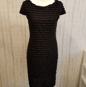Banana Republic Black Ruffle Cap Sleeve Dress Sm